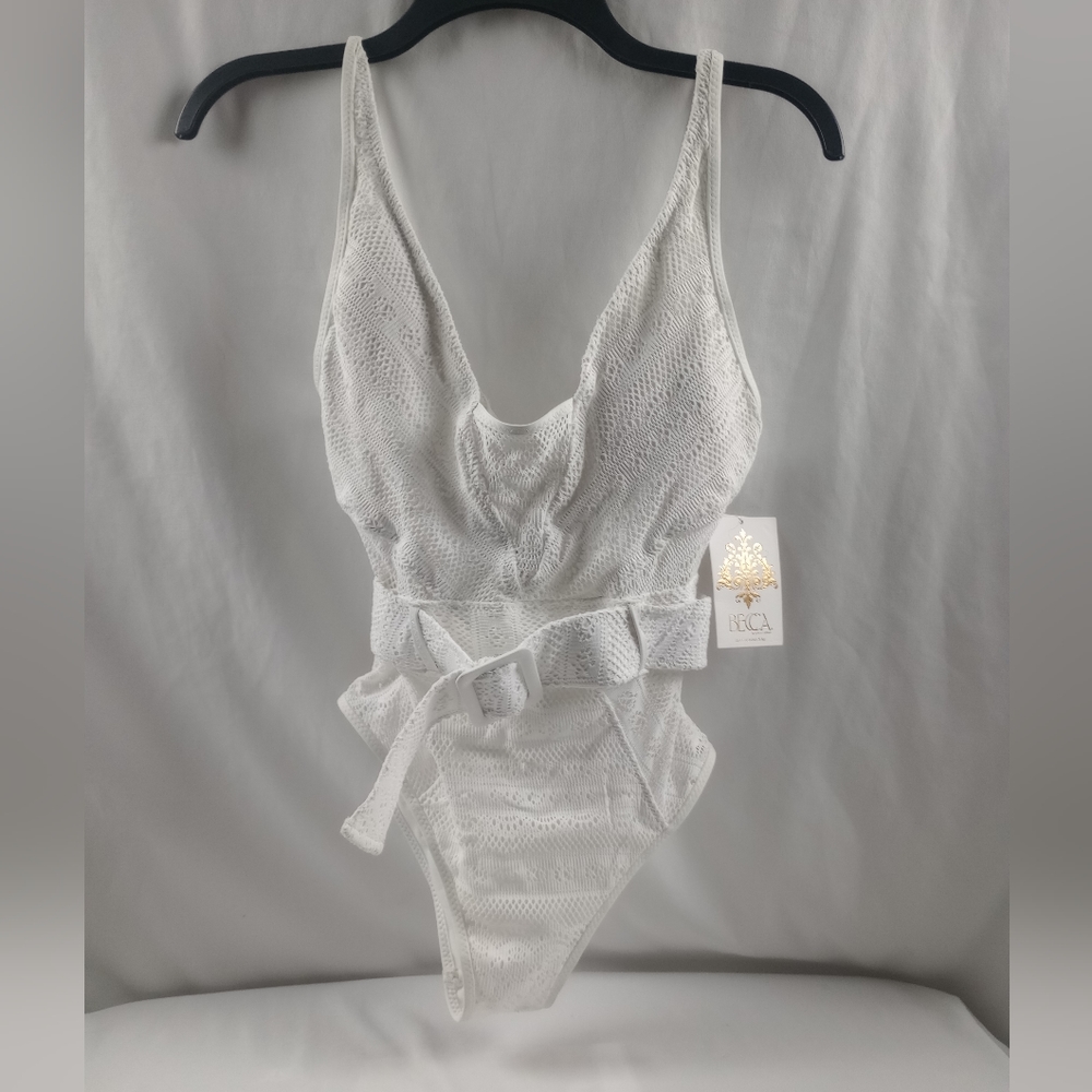 BECCA by Rebecca Virtue New. BECCA white Lace Crochet Swimsuit. - New Women | S